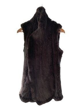 June Classic Rabbit Fur Vest in gray brown XS